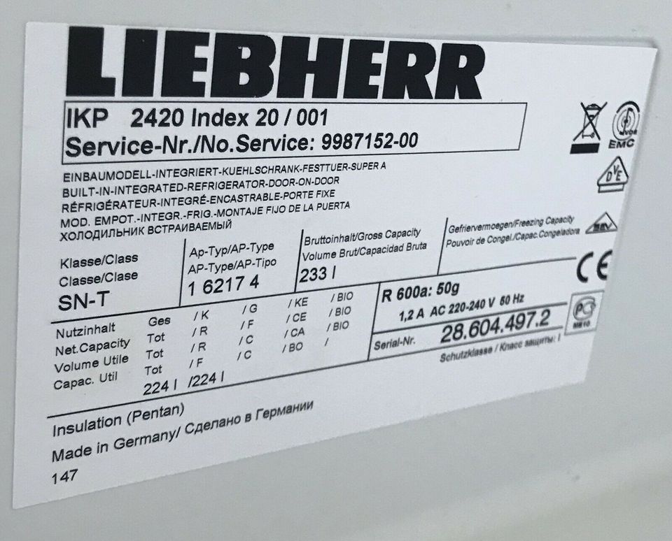 Liebherr Einbau-Kühlschrank, 233 Liter in Dipperz