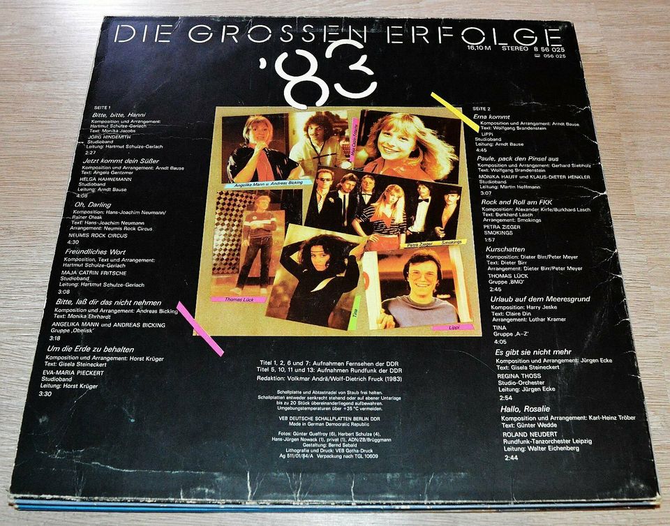 DIE GROSSEN ERFOLGE '83, AMIGA 856025 Vinyl LP 1984 in Bautzen