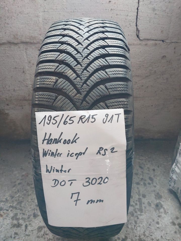 195/65 R15 91T Winterreifen 7 mm DOT3020 Hankook in Schrobenhausen