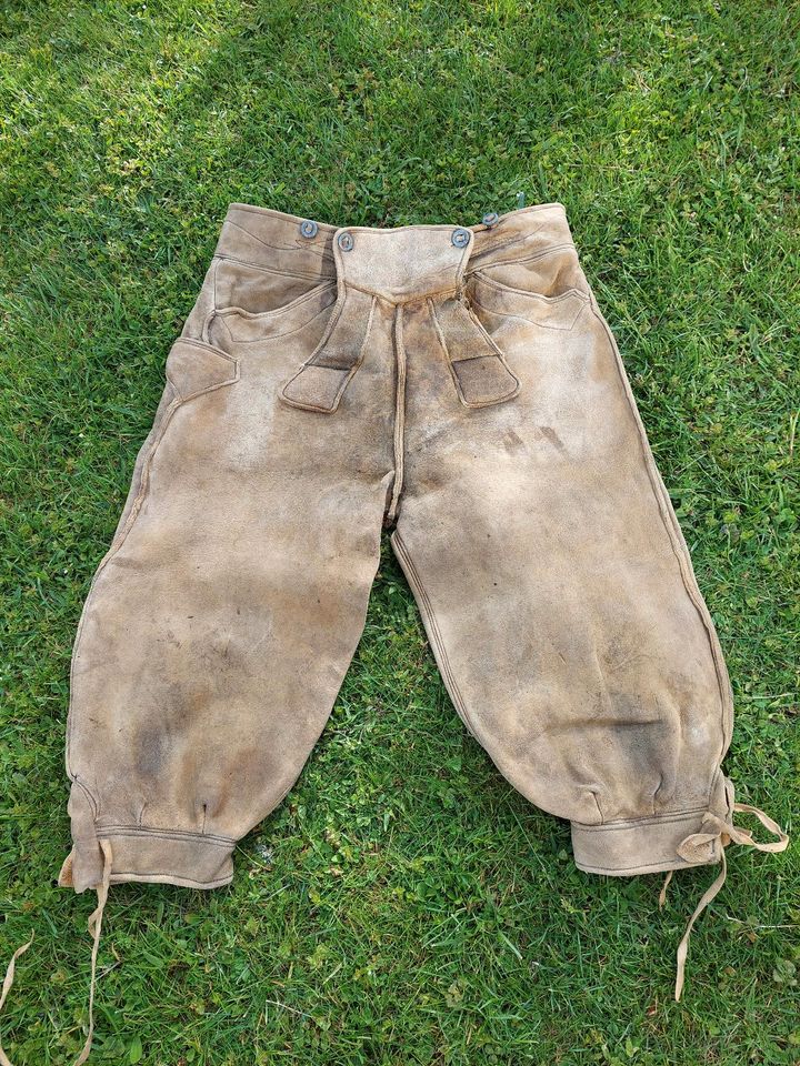 Alte Trachten Kniebundlederhose Bundweite 88cm Deko in Pastetten