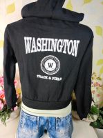 Top! H&M Kapuzen Hoodie Bolero kurz Jacke S 36 Schwarz Weil Print Nordrhein-Westfalen - Übach-Palenberg Vorschau