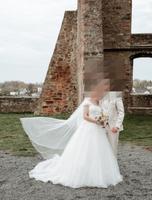 Brautkleid in ivory, Gr. 34/36 mit Glitzertüll im Rock Niedersachsen - Ankum Vorschau