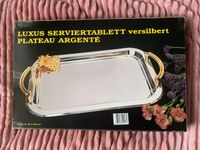 Luxus Serviertablett versilbert mit goldfarb. Griffen + Trauben-D Nordrhein-Westfalen - Krefeld Vorschau