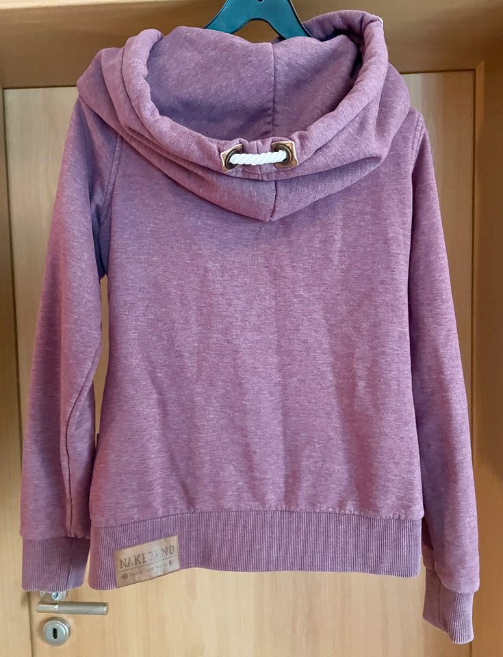 Naketano Sweatjacke mit seitlich versetztem Reißverschluß, berry in Trassem