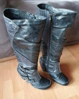 Lederstiefel von Tamaris, Schaft variabel mit Gummi, Größe 40 Bayern - Roßtal Vorschau