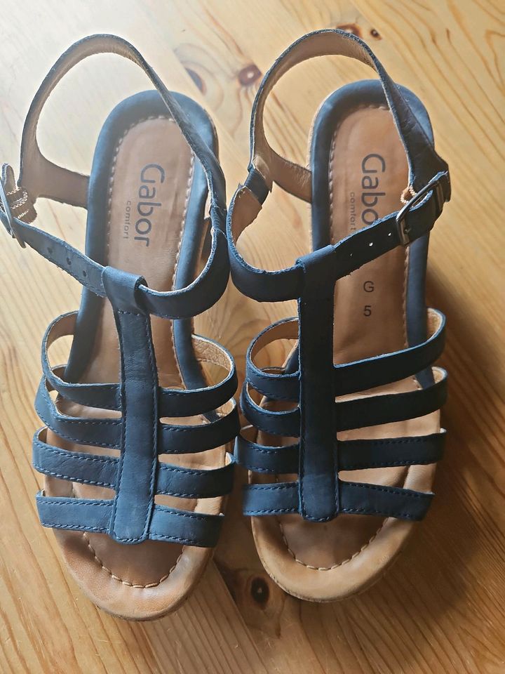 Sandalen, Gabor, blau, Größe 5 in Springe