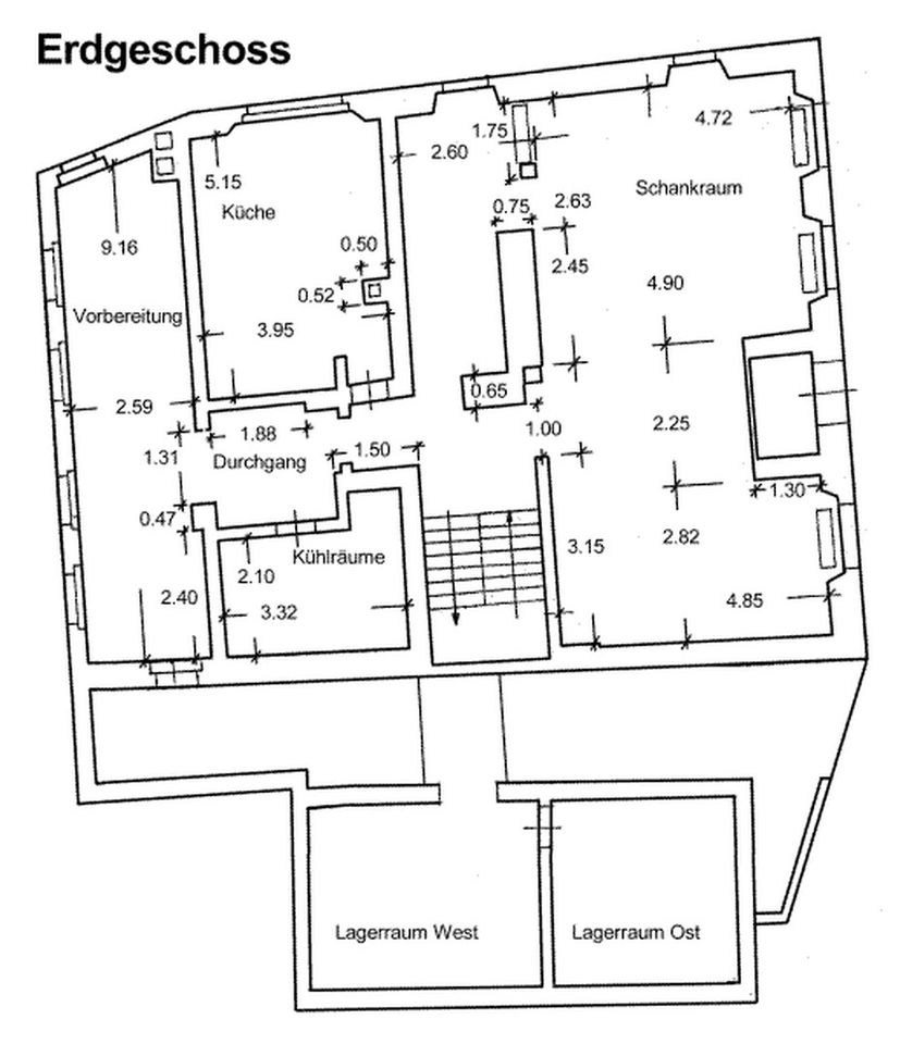 Patrizierhaus im Stadtkern, Nutzfläche 476m², Wohnung 2.OG, Gastronomie möglich 179m² in EG+1.OG in Erbach