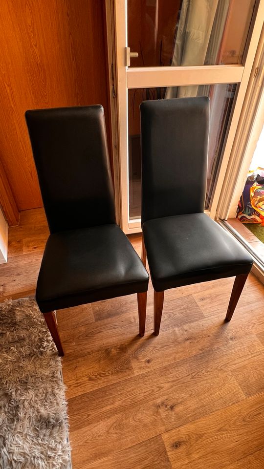 2 wunderbare Schwarze Leder Stühle in Rostock