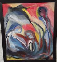 Bild/Gemälde 1997/Kunst/Abstrakt/Meditation/Holzrahmen 67x77 Nordrhein-Westfalen - Rietberg Vorschau