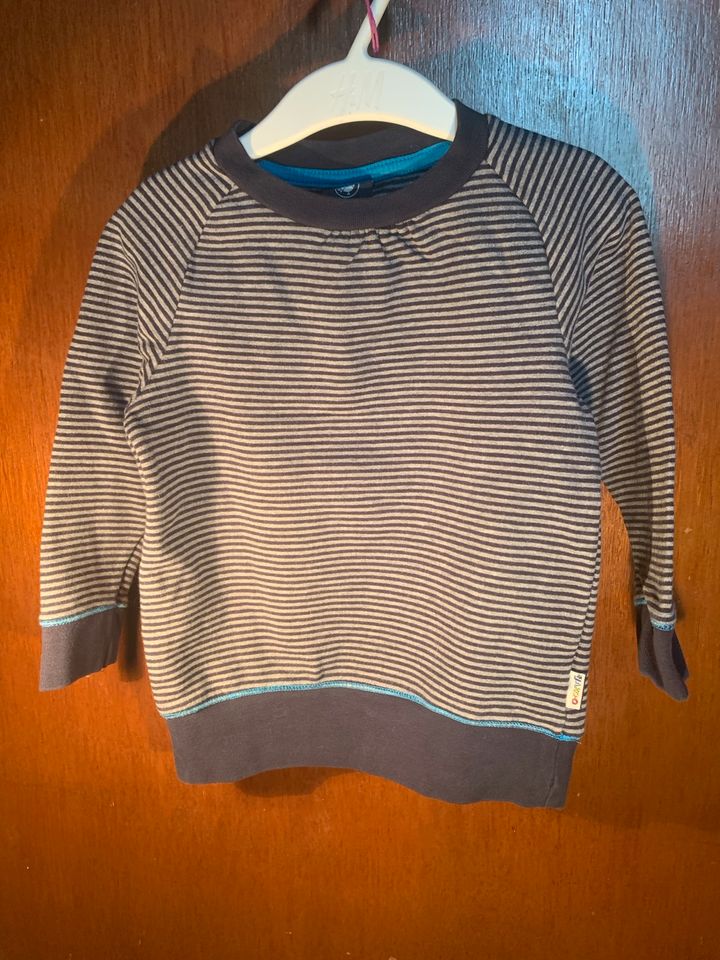 Jako-o Pullover Sweatshirt grau dunkelblau gestreift 92/98 in Bocholt