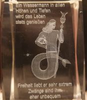 Sternzeichen Glasquader 3D-Laser Wassermann Hessen - Roßdorf Vorschau