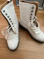 Neu Leinen Stiefel zum schnüren echtes Leder Brandenburg - Stahnsdorf Vorschau