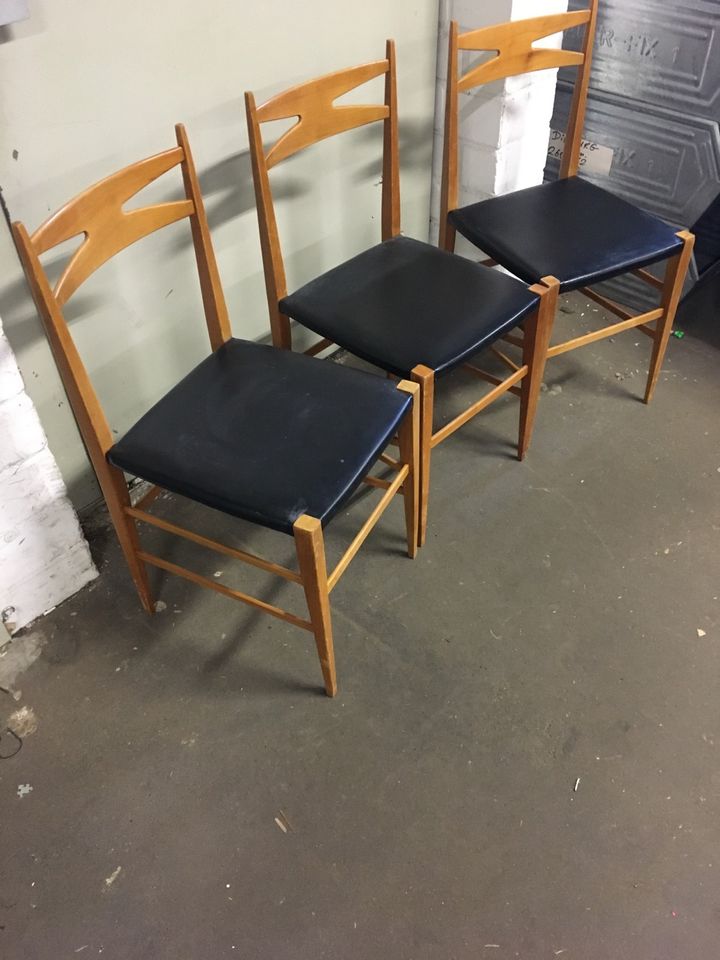 3x Teakstühle Stuhl 50er Mid Century Teakholz Danish Design Stuhl in Dieburg