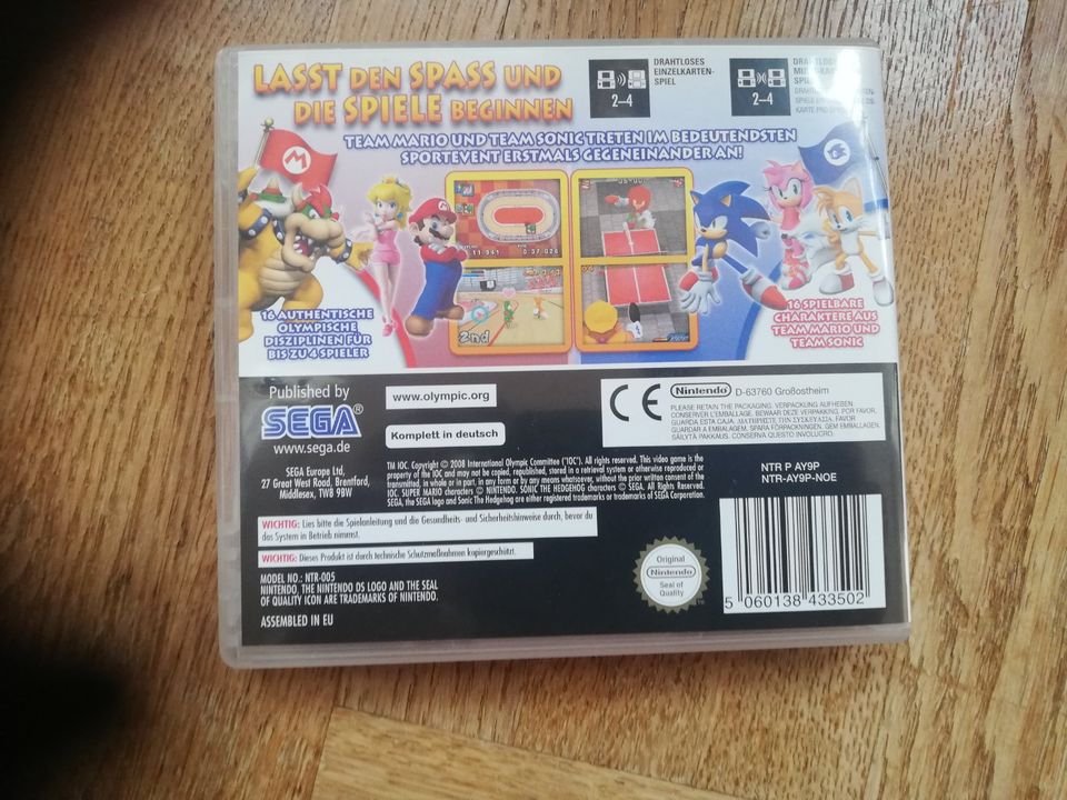 Mario u Sonic bei den olymp Spielen Ninentdo DS NUR HÜLLE U ANLEI in Lindau