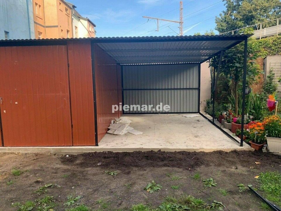 Blechgarage mit Carport 5 x 4 x 2,14 in RAL8004 Gerätehaus |8499! in Schwäbisch Hall