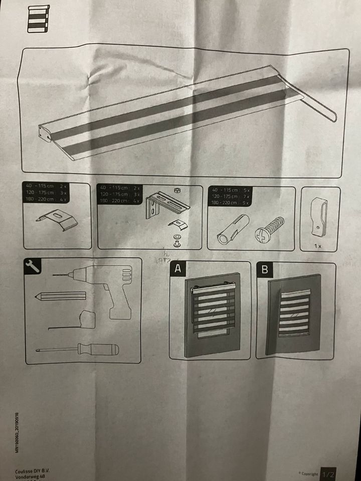 Jalousie Doppelrollo mit Kassette 200 x 175 cm (BxH) weiß in Großostheim