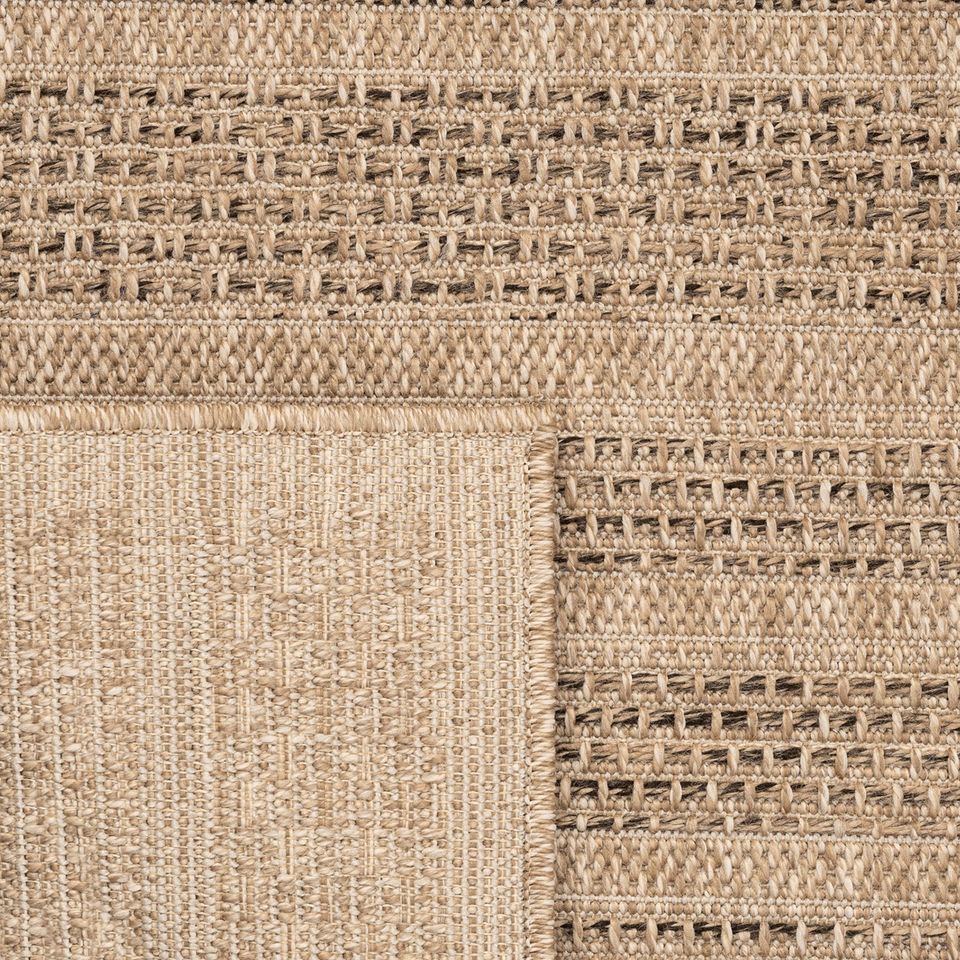 In- und Outdoor Teppich mit gestreiftem Muster beige/braun in Olching