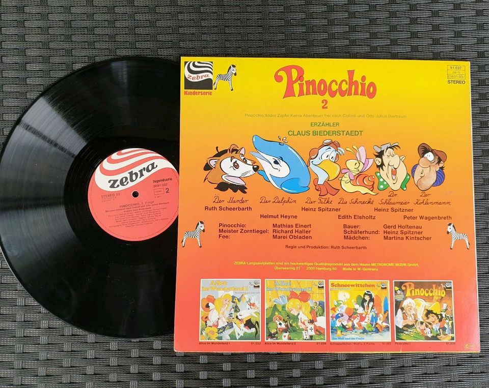 2 Schallplatten Vintage Vinyl Original Pinocchio Folge 1&2 Top in Essen