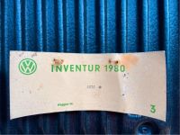 Volkswagen, VW Inventurabschnitt 1980, Dokumente, Sammlung Bayern - Redwitz a d Rodach Vorschau