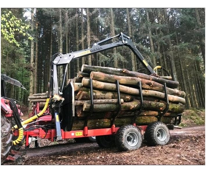 Möre Maskiner SF11 Rückewagen mit 6570 Kran, Holzwagen in Kaltenlengsfeld