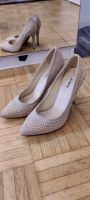 High Heels beige mit Gold und Silber Applikationen Bielefeld - Stieghorst Vorschau