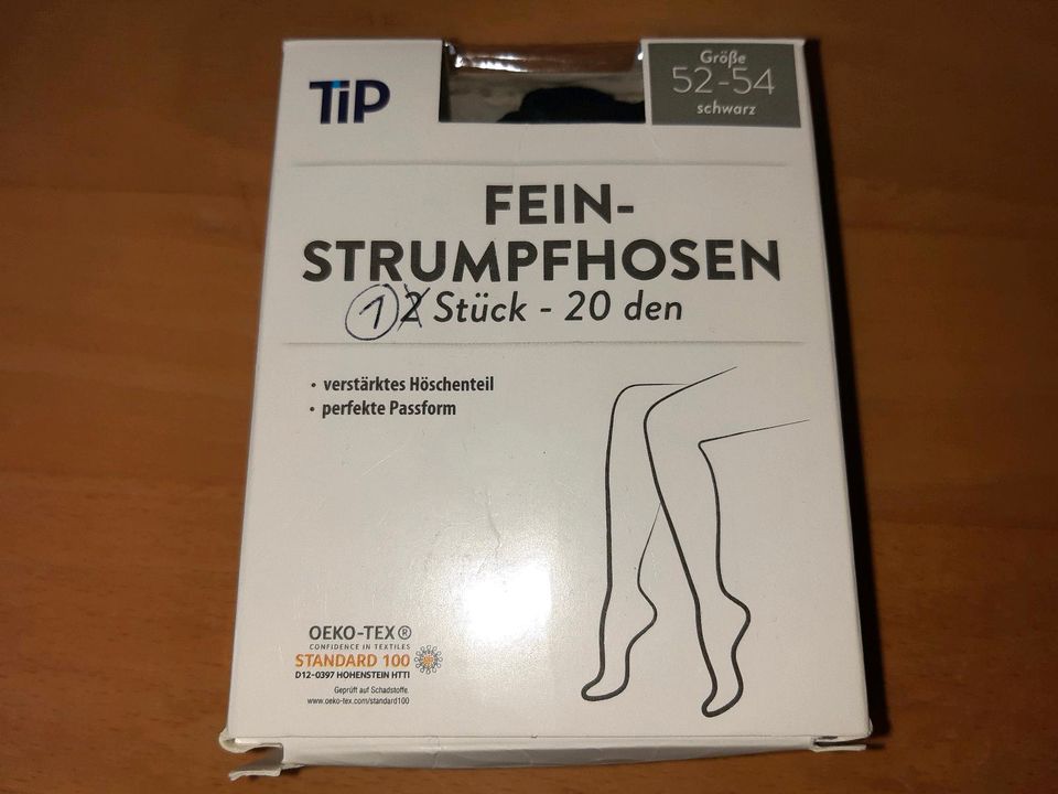 TiP,Strumpfhose,fein,20den,1 Stück,schwarz,Gr.52-54,NEU OVP in Erkrath