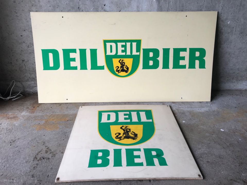 Deil Bier Reklameschild Schild Bier Brauerei Bräu Reklame Werbung in Illerkirchberg