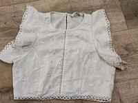 Zara Bluse Cropp Top Gr. 36 creme weiss romantic Stickerei Nordrhein-Westfalen - Werl Vorschau