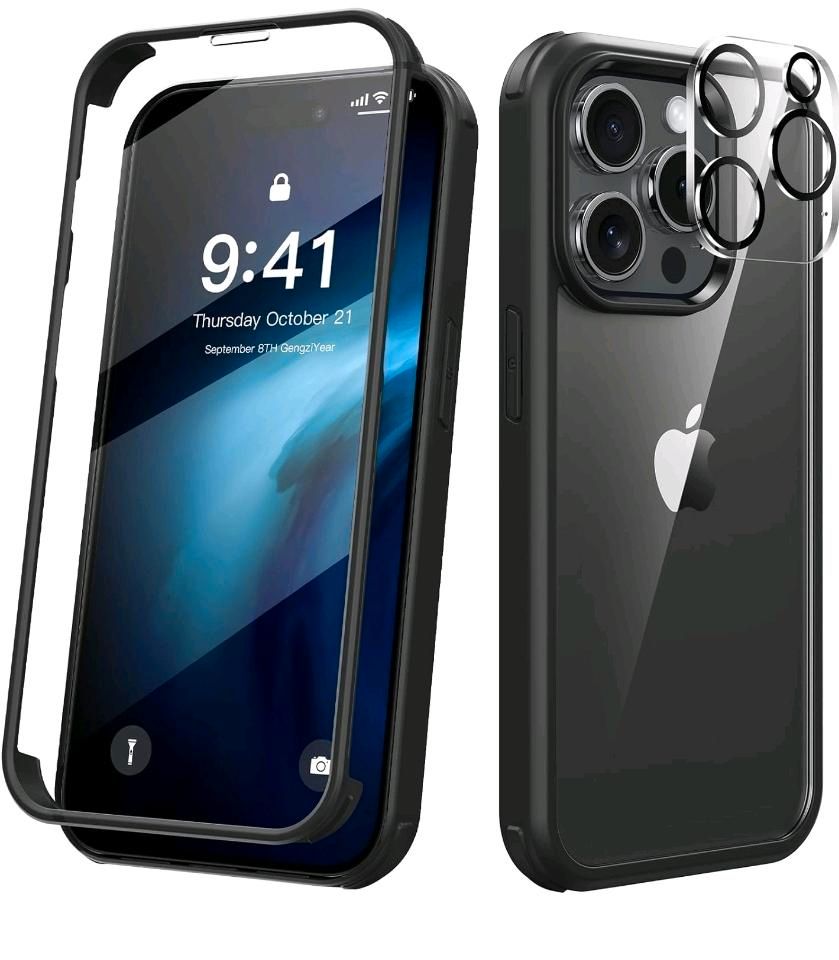 iPhone 15 Pro Max Hülle mit Eingebaut Glas Schutzfolie und Kamera in Hameln