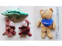 kleine Stofftiere: 1 x Krokodil, 2 x Affe, 1 x Teddy, 4€ zusammen Düsseldorf - Angermund Vorschau