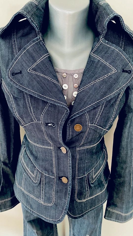 Karen Millen Vintage Jeans Blazer Jacke & Schlaghose Hose NP300€ in Mainz