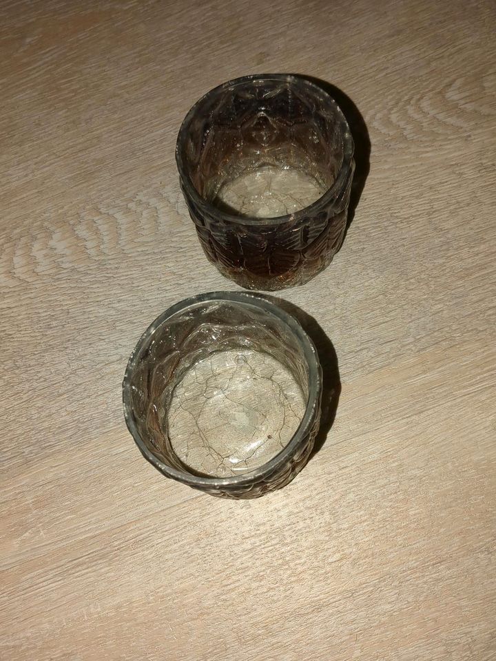 Teelichter, Teelichtglas, Gläser, Glas, Kerzenglas, Braun, Deko in Wülfrath