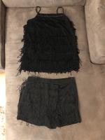 Fransen Set Zweiteiler Top und Hosenrock schwarz 36/S Frankfurt am Main - Oberrad Vorschau