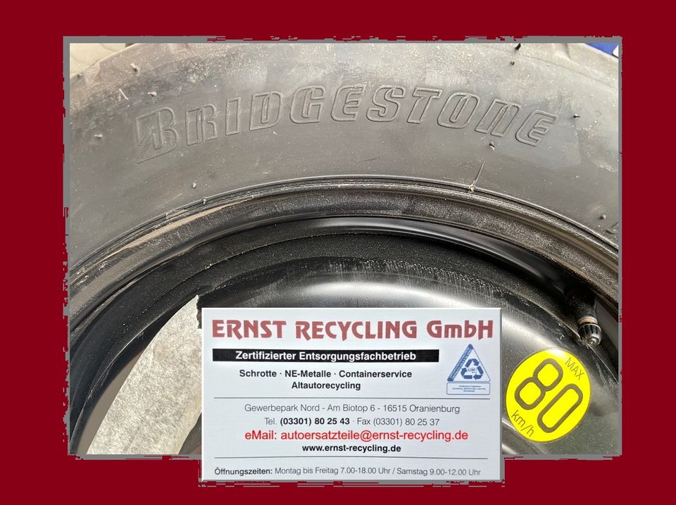 ⭐TOYOTA AVENSIS T25,  Notrad Notreifen Bridgestone T145/70 R17 in Oranienburg