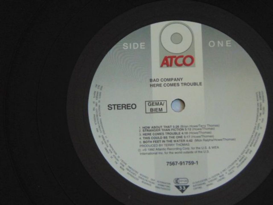 LP - BAD COMPANY -  Here Comes Trouble - Atco - 1992 in Nürnberg (Mittelfr)