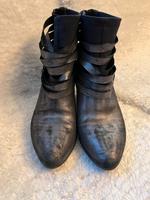 Italienische, graphitfarbene Metallic-Stiefelette in Leder Hessen - Fronhausen Vorschau