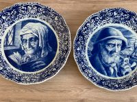 2  Wandteller Boch Belgium Delft Blau Keramik Alter Mann & Frau Nordrhein-Westfalen - Bocholt Vorschau