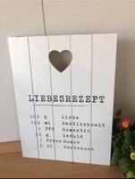 Holztafel Liebesrezept Dekoration Hochzeit Vintage Baden-Württemberg - Dornstadt Vorschau