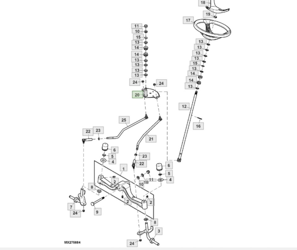 John Deere X350 Rasentraktor Lenkung Ersatzteilset Lenksäule in Dorfen