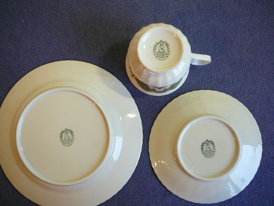 Gedeck Seltmann-Weiden, Royal China, Sammeltasse, 3teilig in Asendorf (bei Bruchhausen-Vilsen)