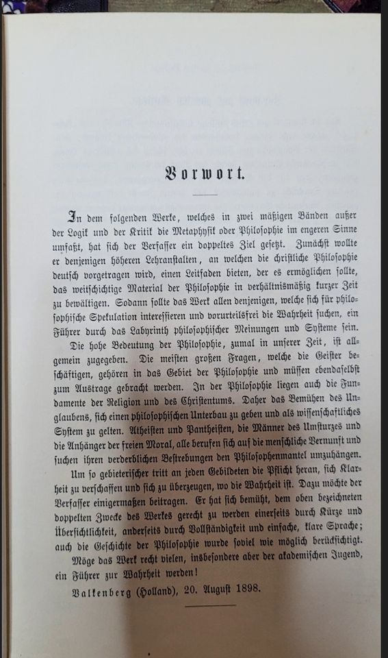 Lehmen Alfons Lehrbuch der Philosophie Band 1& 2 1904 1905 in Cottbus