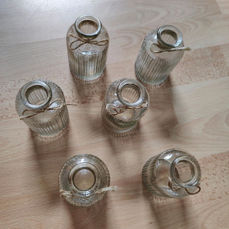 Vasen geriffelt aus Glas Set in Weischlitz