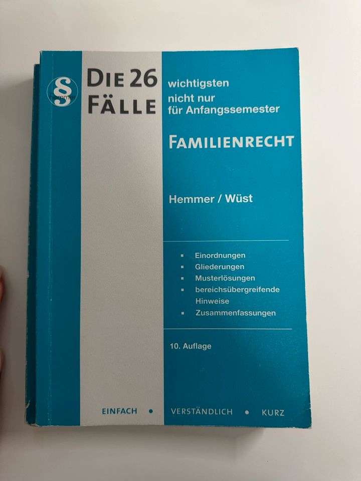 Familienrecht Hemmer 10. Auflage Jura in Bielefeld