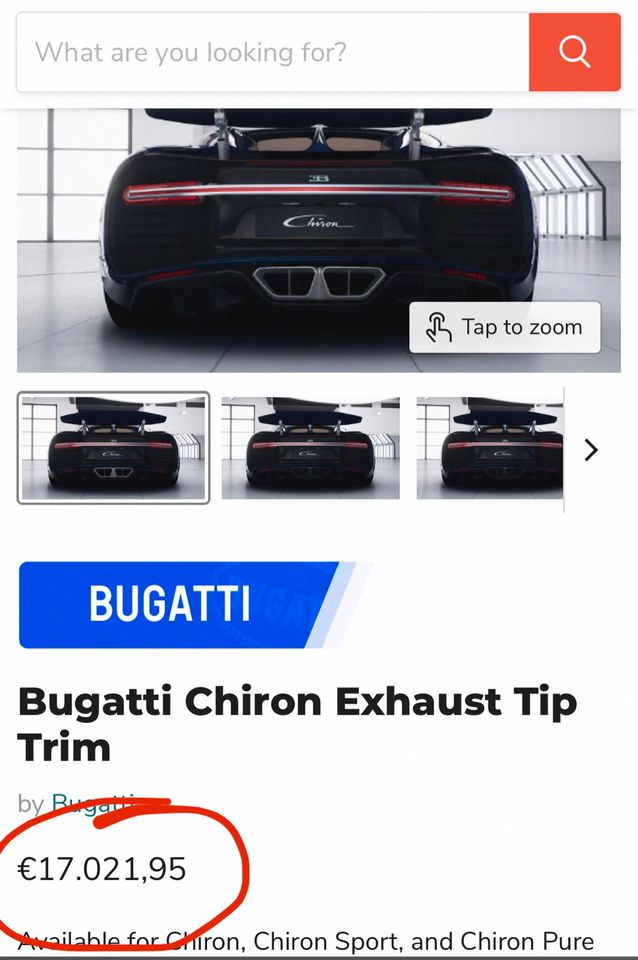 Bugatti Chiron Auspuff Gitter Original in Montabaur