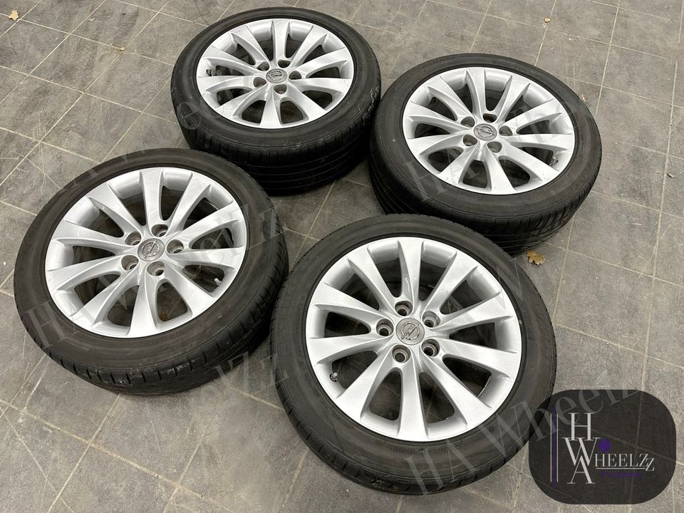 SELTEN ➡️ 18 ZOLL Opel Insignia-A ORIGINAL Alufelgen RDKS Sensor Sommerräder ➡️ Silber Alufelgen 5x120 ET42 ➡️ 245/45 R18 Sommerreifen Reifen Sommer Bridgestone - Seltenes Felgendesign 13378685 OP075 in Bünde