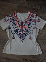 NEU T-Shirt mit ethnischem Motiv Gr L 40 42 weiß blau orange Berlin - Lichtenberg Vorschau