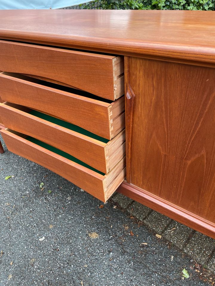 ◤ Teakholz Sideboard von Axel Christensen für Aco Møbler mid Century lowboard Retro Kommode Danish Schrank Dänisch Design 50er 60er 70er Teak Anrichte Highboard schubladenkommode Fernseher antik in Berlin