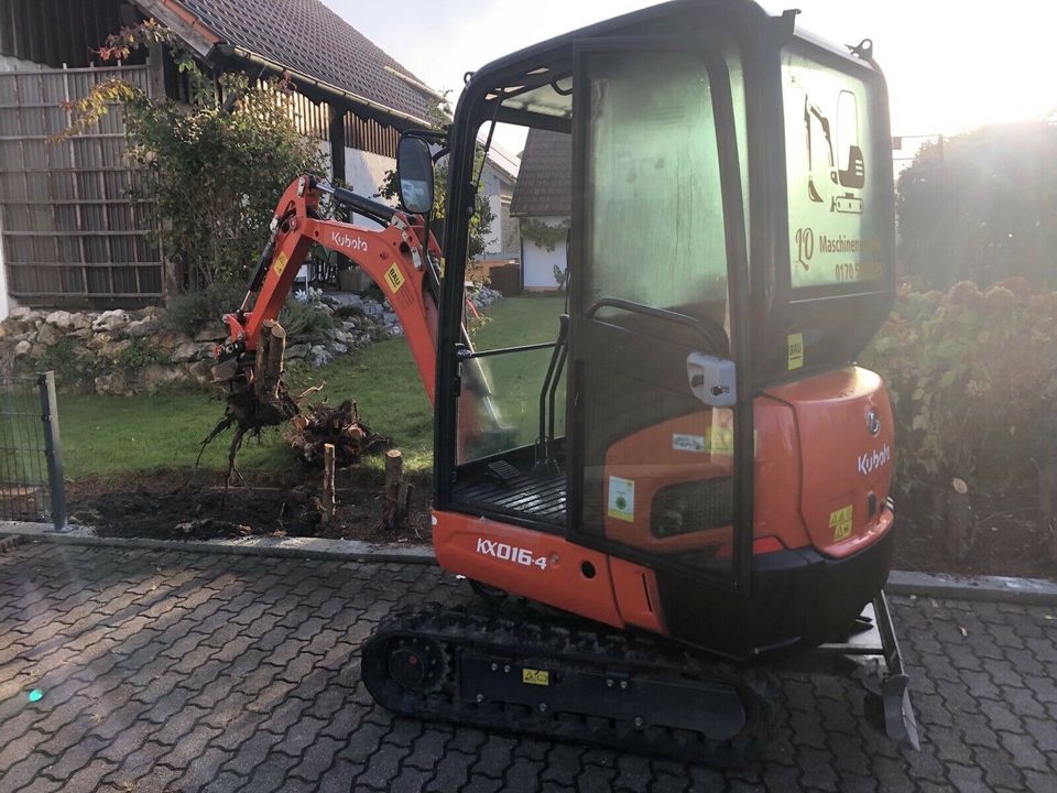 Mietbagger Kubota mit Abbruchhammer mieten, Privat und Gewerblich in Abensberg