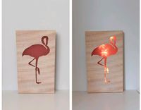 Bild, Holz, Flamingo, LED, Leuchte, Deko, rosa, Wand, Partyraum Niedersachsen - Ottersberg Vorschau