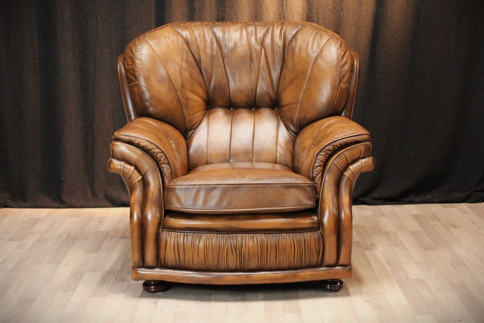 Chesterfield Springvale Sessel, Rindleder, Tabacco-braun in Heinsberg